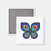 Peacock Flame Butterfly Magnet (Vorderseite/Rückseite)