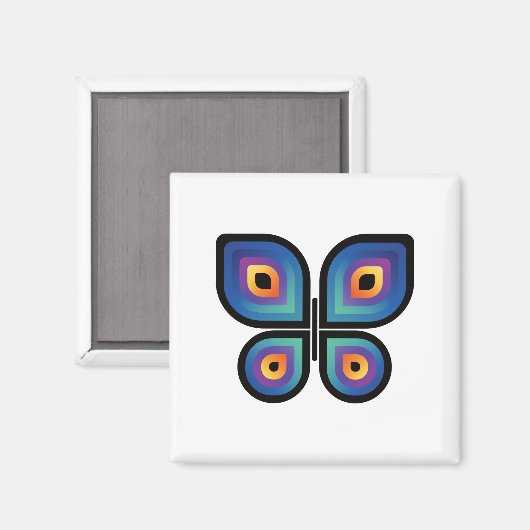 Peacock Flame Butterfly Magnet (Vorderseite/Rückseite)