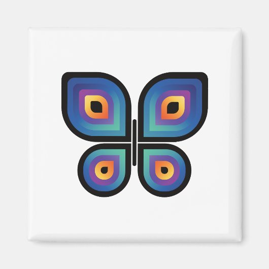 Peacock Flame Butterfly Magnet (Vorne)