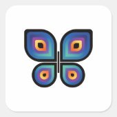 Peacock Flame Butterfly Quadratischer Aufkleber (Vorderseite)