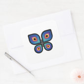 Peacock Flame Butterfly Quadratischer Aufkleber (Umschlag)