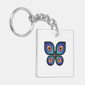 Peacock Flame Butterfly Schlüsselanhänger (Vorderseite links)