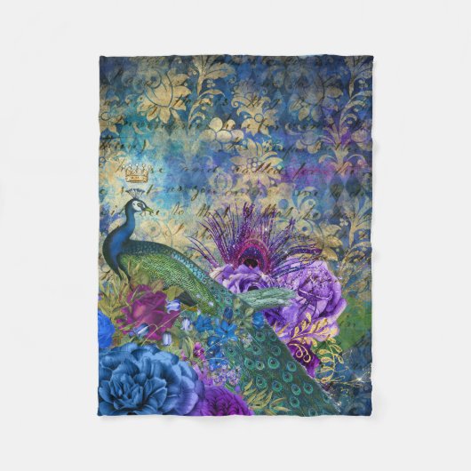 Peacock Fleece Blanket Schönes Design (Vorderseite)