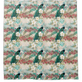 Peacock Floral Duschvorhang (Vorderseite)