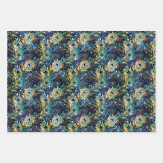 Peacock Floral Geschenkpapier Set (Vorderseite 2)