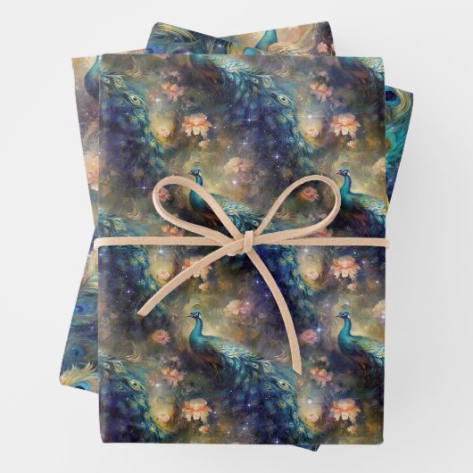 Peacock Floral Geschenkpapier Set (Beispiel)