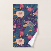 Peacock Floral Personalisiertes Muster Badhandtuch Set (Handtuch)