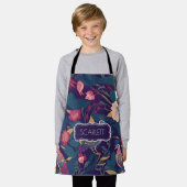 Peacock Floral Personalisiertes Muster Schürze (Getragen)
