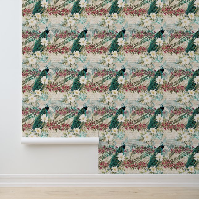 Peacock Floral Tapete (Anwendung)