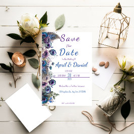 Peacock Floral Thema Save the Date Einladung