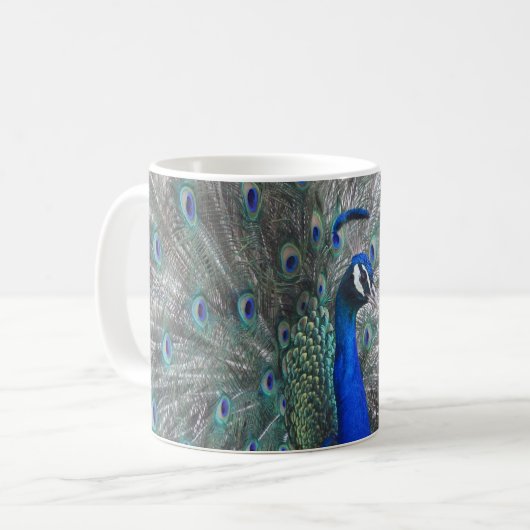 PEACOCK FOTO KAFFEE TASSE (Vorderseite Links)