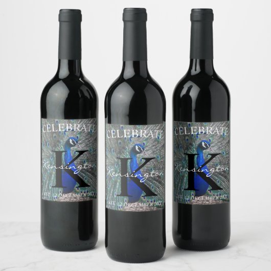 PEACOCK FOTO WEINETIKETT (Flaschen)