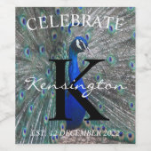 PEACOCK FOTO WEINETIKETT (Einzelnes Label)