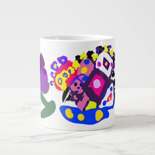 Peacock fun cool  Jumbo-Tasse (Vorderseite)