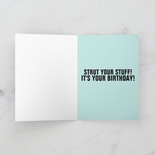 PEACOCK FUNNY BIRTHDAY CARD KARTE (Innenseite)