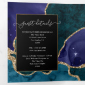 Peacock Galaxy Galaxy Agate Stone Wedding Tri-Falt Dreifach Gefaltete Einladung (Innen Erste Seite)