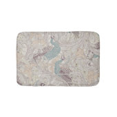 Peacock Garden in Beige Mauve Pink Duck Egg Blue Badematte (Vorderseite)