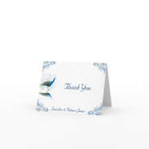 Peacock Garden in Blau und Weiß Vielen Dank