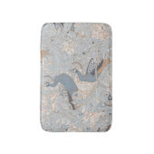Peacock Garden in Blue Grey Mocha Beige Badematte (Vorderseite Vertikal)