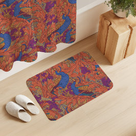 Peacock Garden in Cobalt Blue Purple Terracotta Badematte