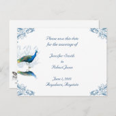 Peacock Garden Save the Date Ankündigungspostkarte (Vorne/Hinten)