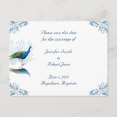 Peacock Garden Save the Date Ankündigungspostkarte (Vorderseite)