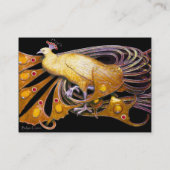 PEACOCK gelb Schwarz-weiß Visitenkarte (Rückseite)