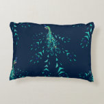 Peacock geometric Pattern Dekokissen<br><div class="desc">Schönes,  modernes Pfauen-Muster im grafischen Stil. Aus geometrischen Formen in Mint auf dunkelblauem Grund.</div>