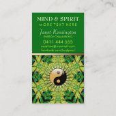 Peacock Geometry YinYang NewAge Business Cards Visitenkarte (Rückseite)
