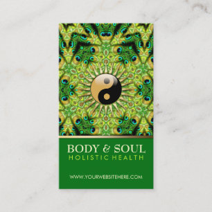 Peacock Geometry YinYang NewAge Business Cards Visitenkarte