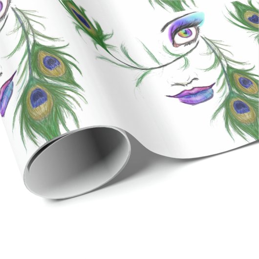 Peacock Geschenkpapier (Rolleneckpunkt)