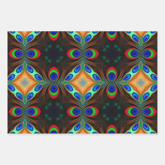 Peacock Geschenkpapier Set (Vorderseite)