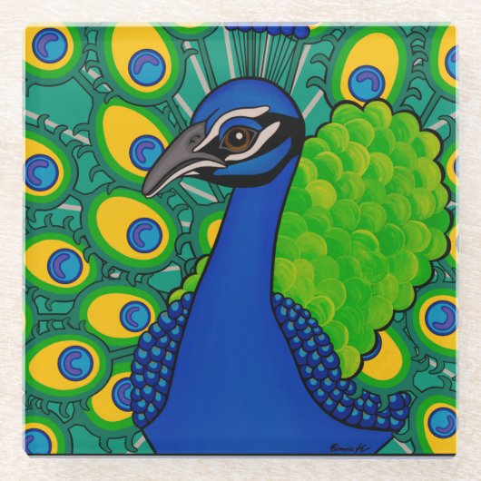 Peacock Glass Untersetzer (Vorderseite)