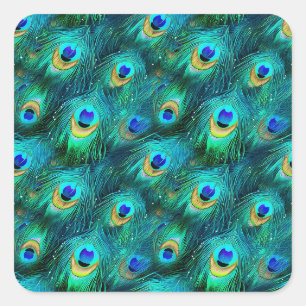 Peacock Glory Quadratischer Aufkleber