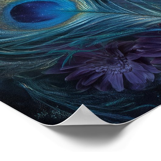 Peacock Goddess Queen Fantasy Wall Art Print Poster (Ecke)