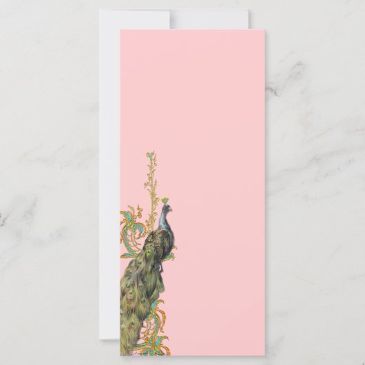 Peacock Gold Filigree Rack Card Lesezeichen laden (Vorderseite)