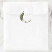 Peacock & Gold Filigree Runder Aufkleber (Tasche)
