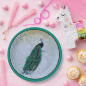 Peacock Gold Glitzern Watercolor Pappteller (Party)