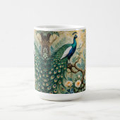 Peacock Golden Aquamariner Blumendschungel Kaffeetasse (Mittel)