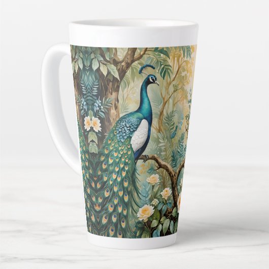 Peacock Golden Aquamariner Blumendschungel Milchtasse (Linke Ecke)