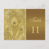 Peacock golden feathers Tischnummer (Vorderseite)