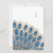 Peacock Gothic Arch | Monografische Hochzeit Einladung (Rückseite)