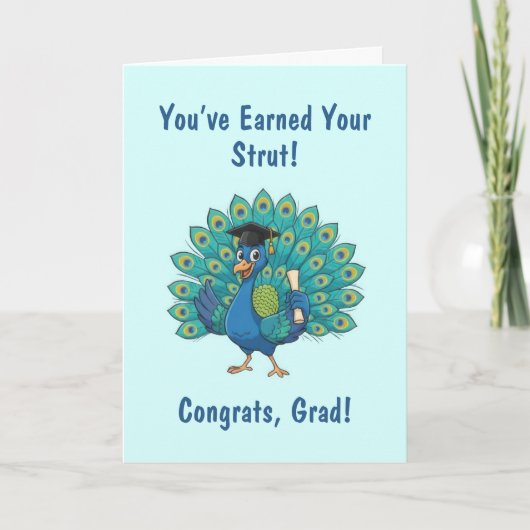 Peacock Graduation Card Karte (Vorderseite)