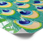 Peacock Graphic | Blue And Yellow Peacocks Poster (Ecke)