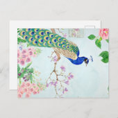Peacock Graphic | Verzauberter Pfau | Pfau Ankündigungspostkarte (Vorne/Hinten)