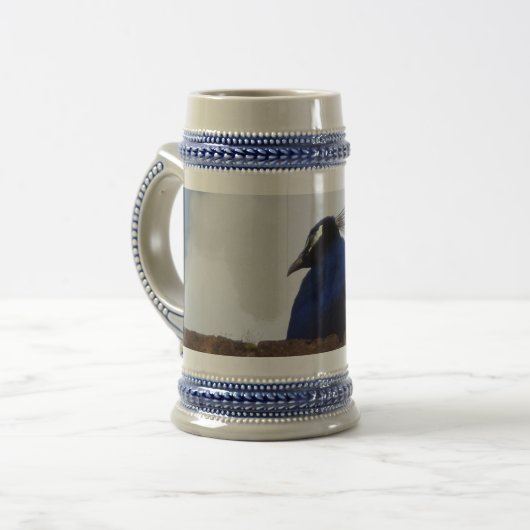 Peacock Gray/Blue 22 oz Stein Bierglas (Vorderseite Links)