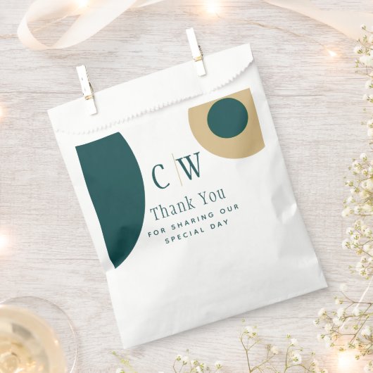 Peacock Green Gold Wedding Danke, dass du Goody ge Geschenktütchen (Ausgeschnitten)