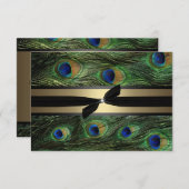 Peacock Green & Gold Wedding RSVP (Vorne/Hinten)