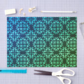 Peacock Green Gradient Damask Muster Seidenpapier (Handwerk)
