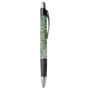 Peacock Green Gray Feathers Pen Kugelschreiber